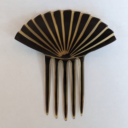 Art Deco Celluloid Hair Comb | 5" Fan