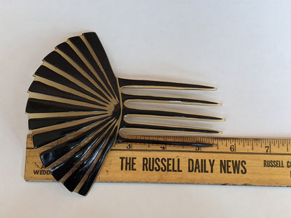 Art Deco Celluloid Hair Comb | 5" Fan