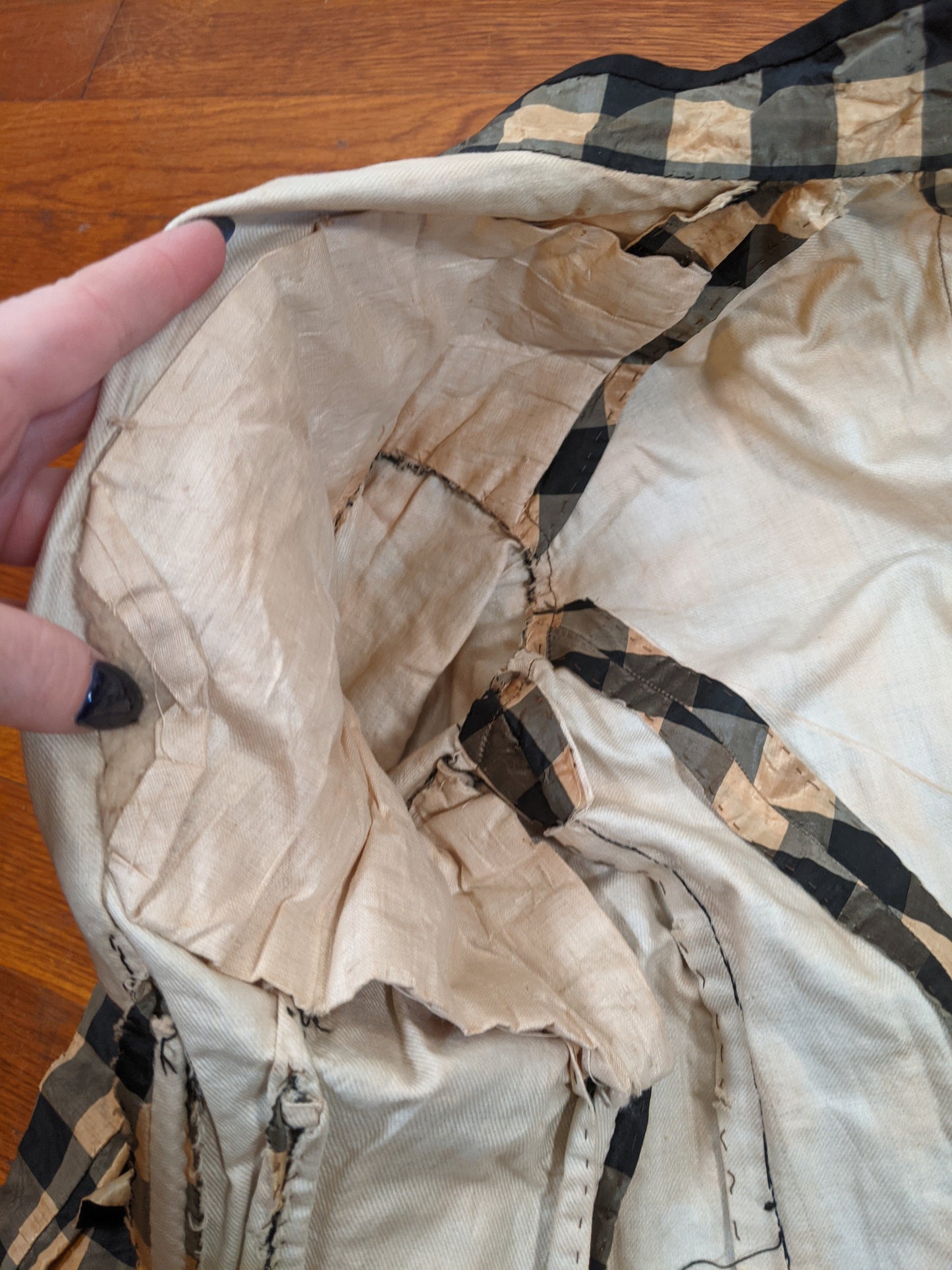 c. 1870s Silk Taffeta Check Bodice | Study + Display