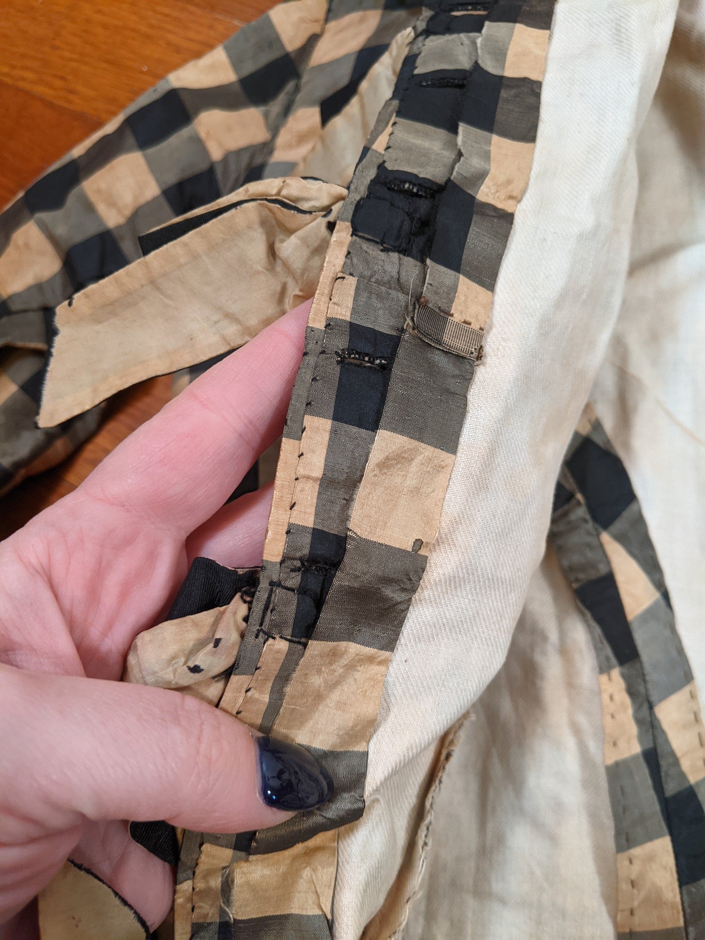 c. 1870s Silk Taffeta Check Bodice | Study + Display