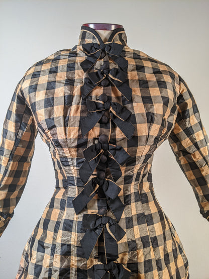 c. 1870s Silk Taffeta Check Bodice | Study + Display