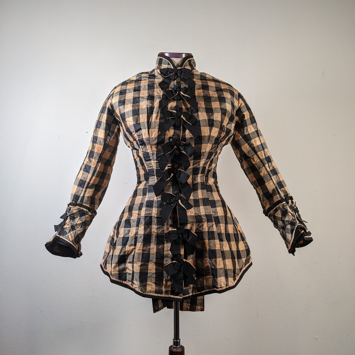 c. 1870s Silk Taffeta Check Bodice | Study + Display