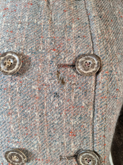 c. 1890s Tweed Coat w/ Capelet