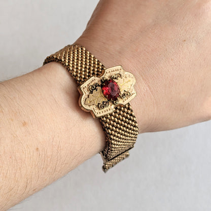 1870s-1880s Gold Filled Mesh Bracelet