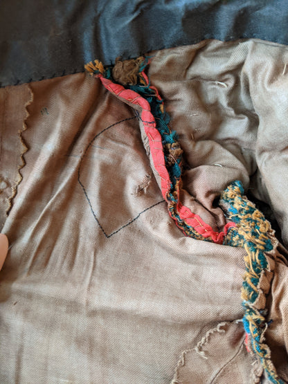 1890s Green + Gold Dress | Includes extra fabric