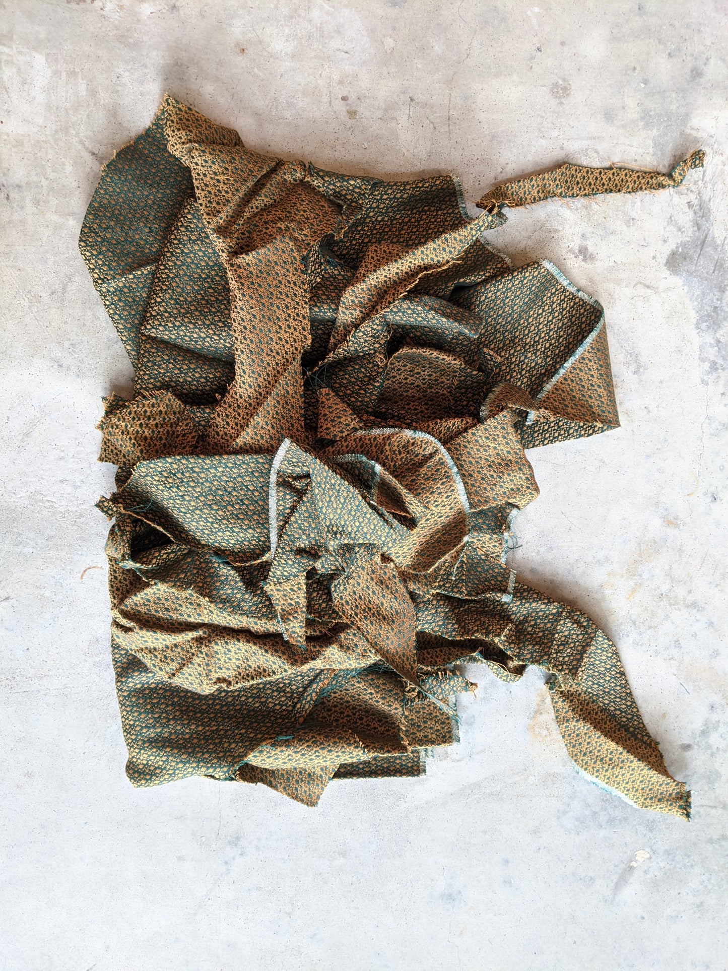 1890s Green + Gold Dress | Includes extra fabric