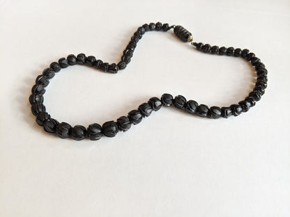 c. 1860s Carved Jet Bead Necklace