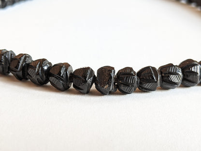 c. 1860s Carved Jet Bead Necklace