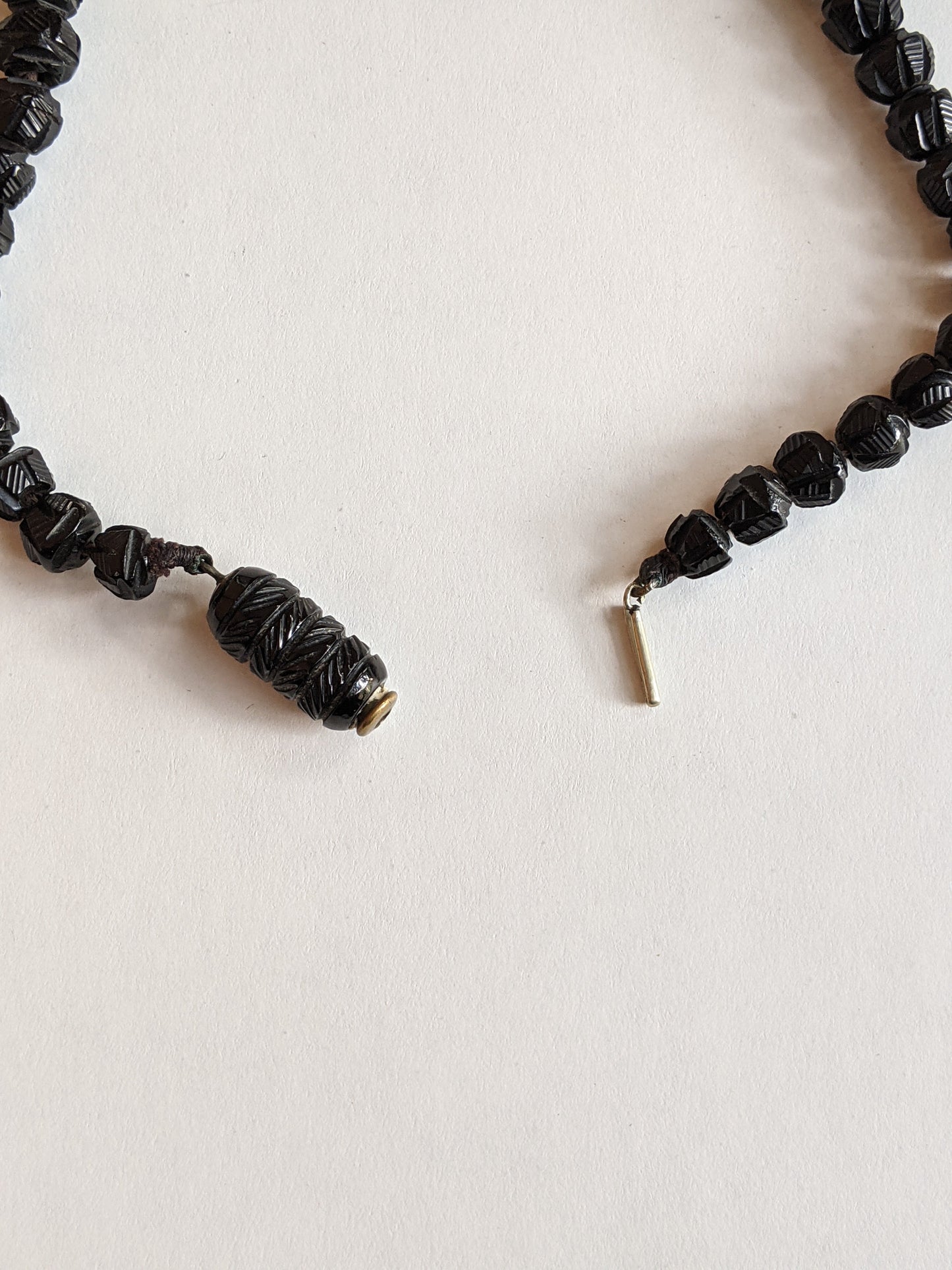 c. 1860s Carved Jet Bead Necklace