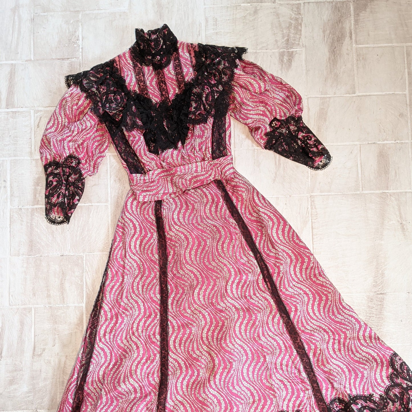 c. 1905-1907 Pink Silk Dress