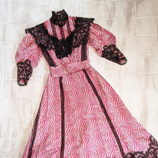 c. 1905-1907 Pink Silk Dress
