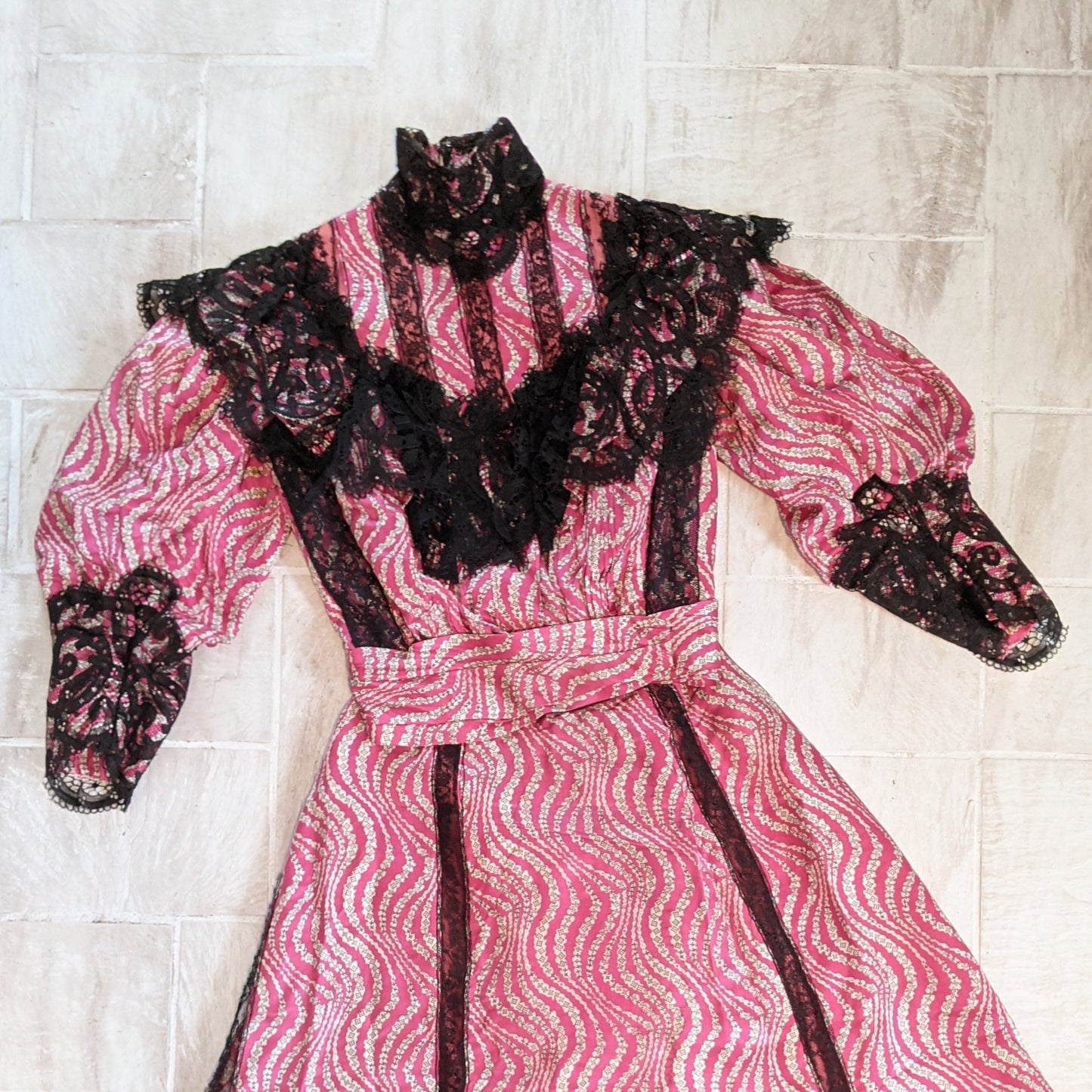 c. 1905-1907 Pink Silk Dress