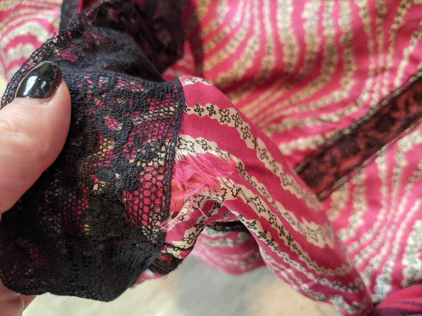 c. 1905-1907 Pink Silk Dress