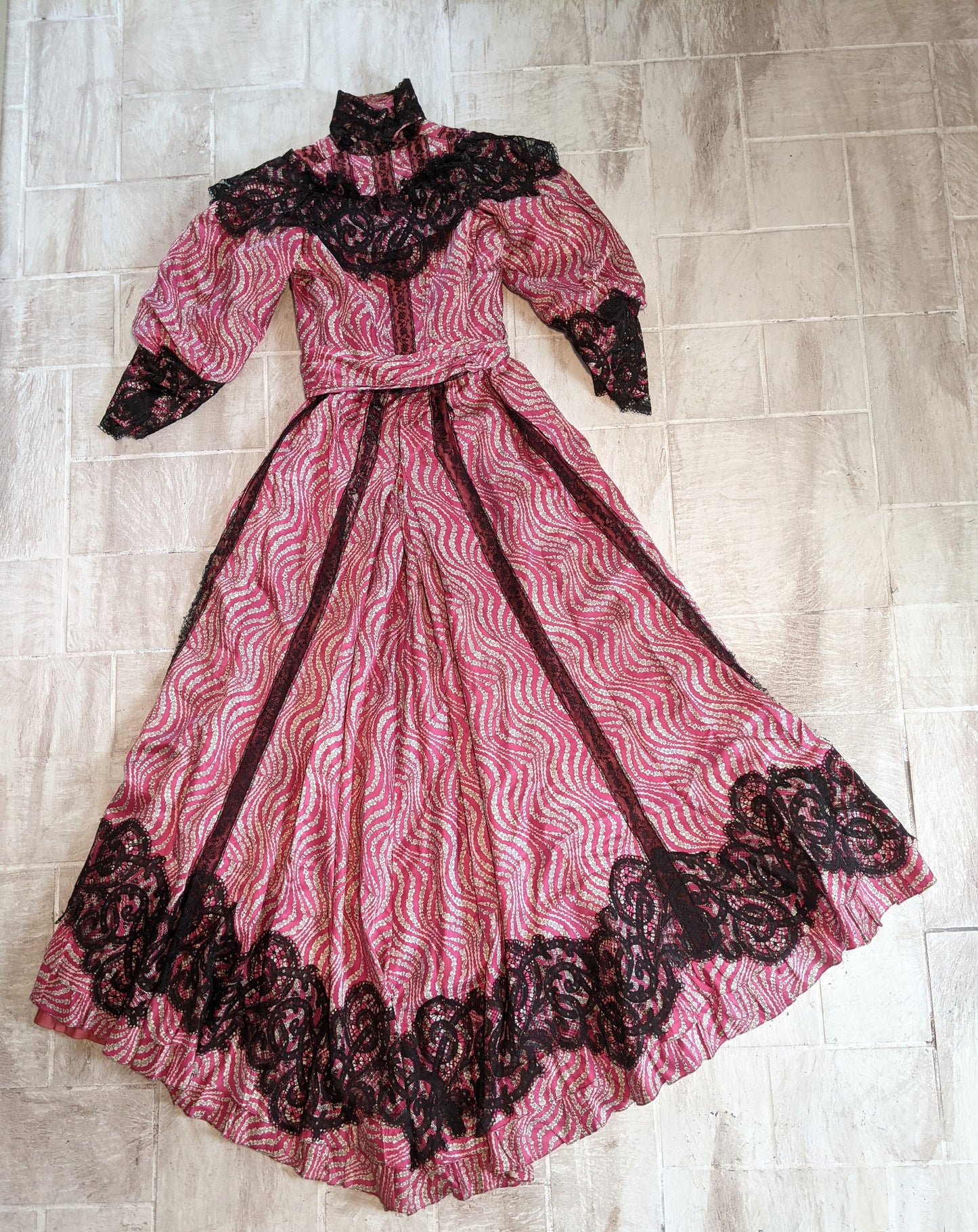 c. 1905-1907 Pink Silk Dress