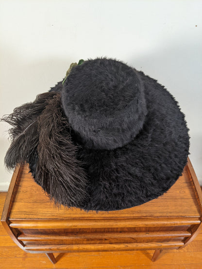 1900s Beaver Hat | Ostrich Feather