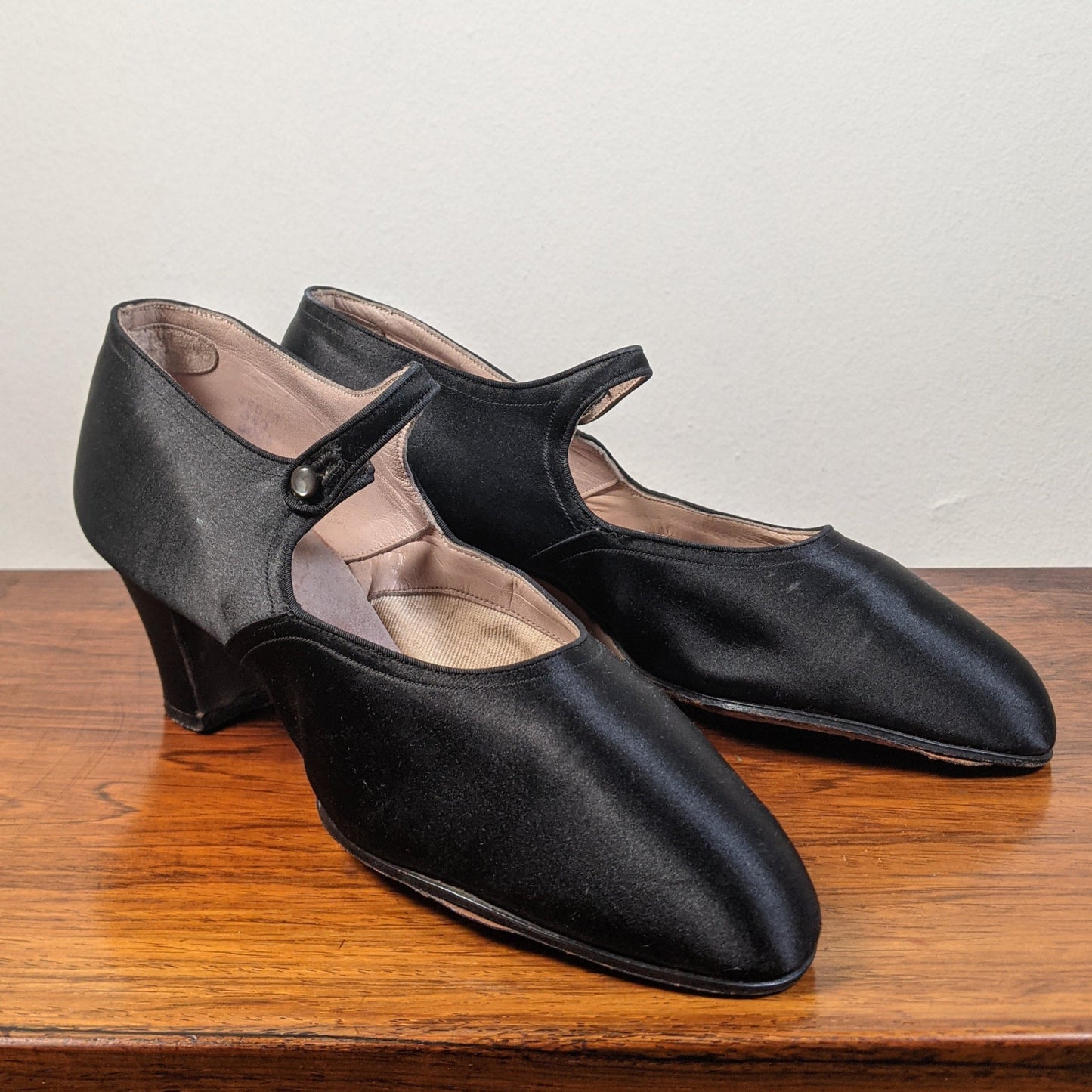RESERVED | c. 1920s-1930s Black Satin Heels