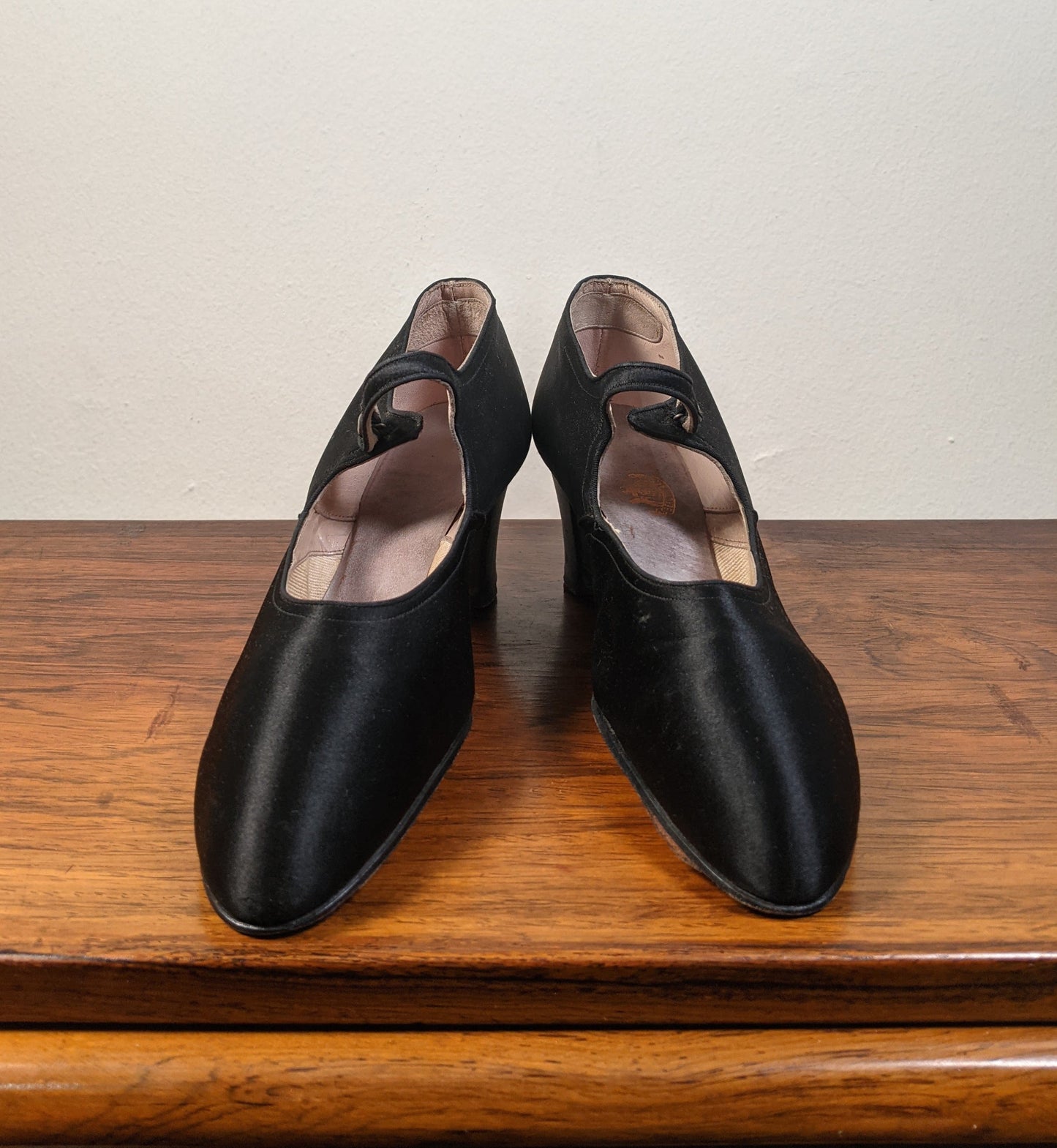RESERVED | c. 1920s-1930s Black Satin Heels