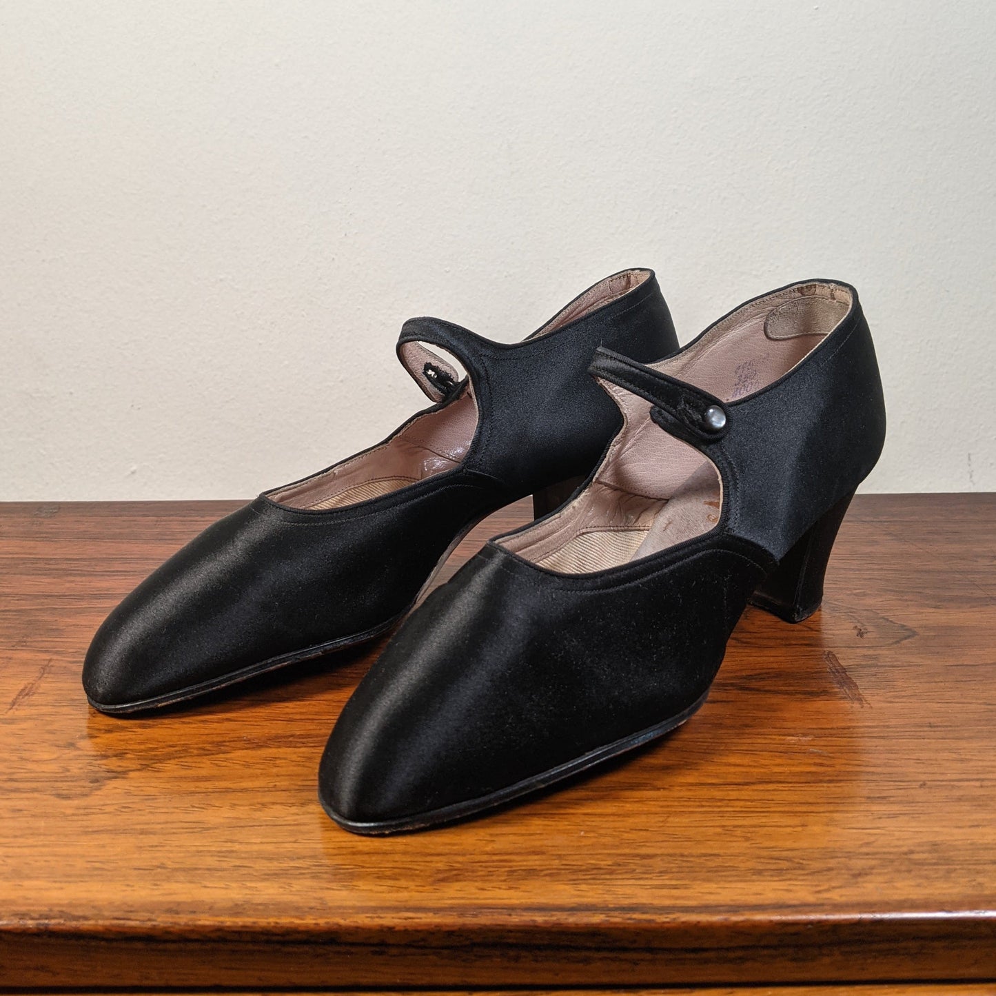 RESERVED | c. 1920s-1930s Black Satin Heels