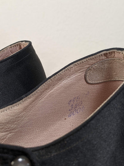 RESERVED | c. 1920s-1930s Black Satin Heels