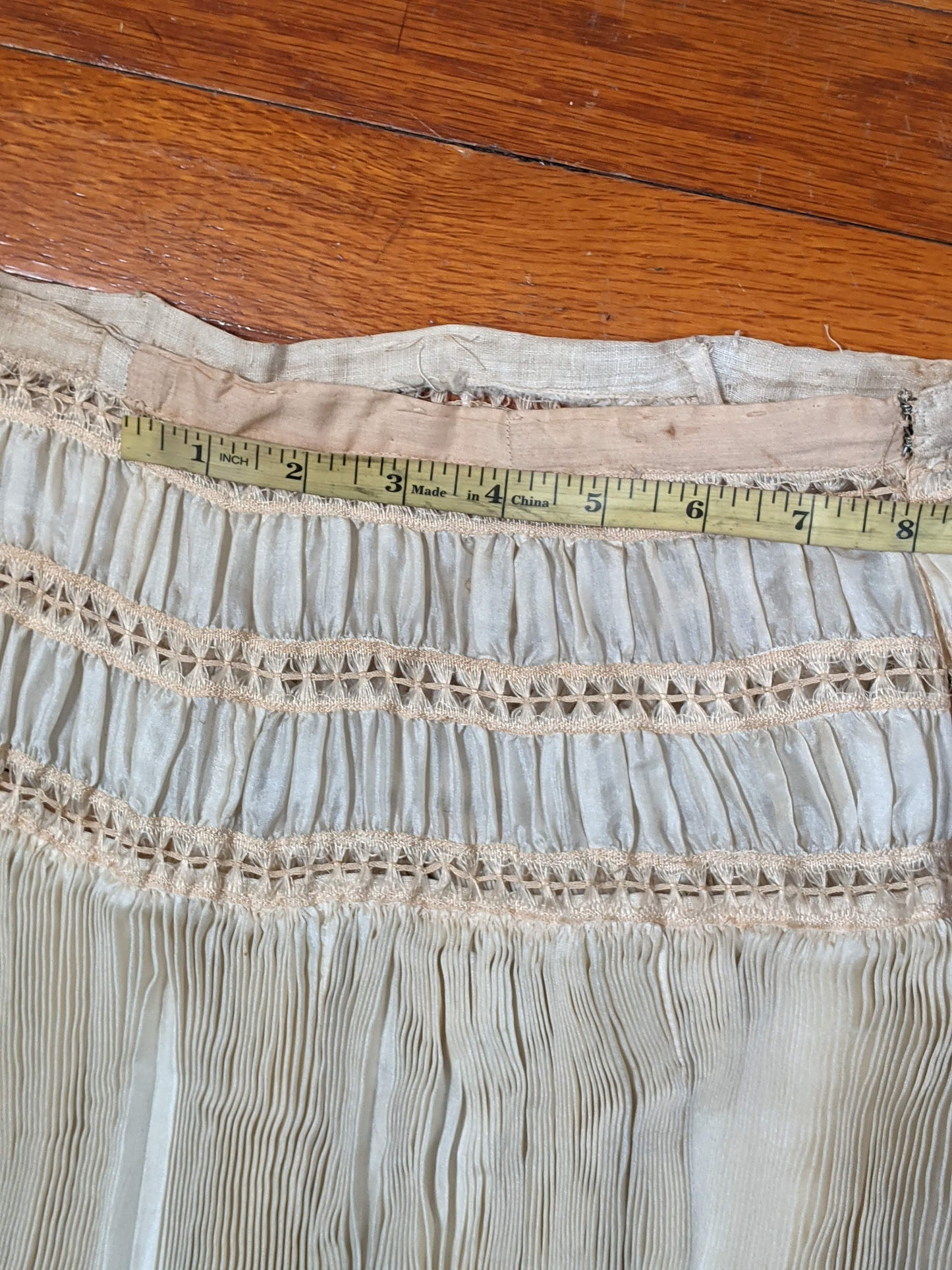 1900s Ethereal Silk Pleated Dress