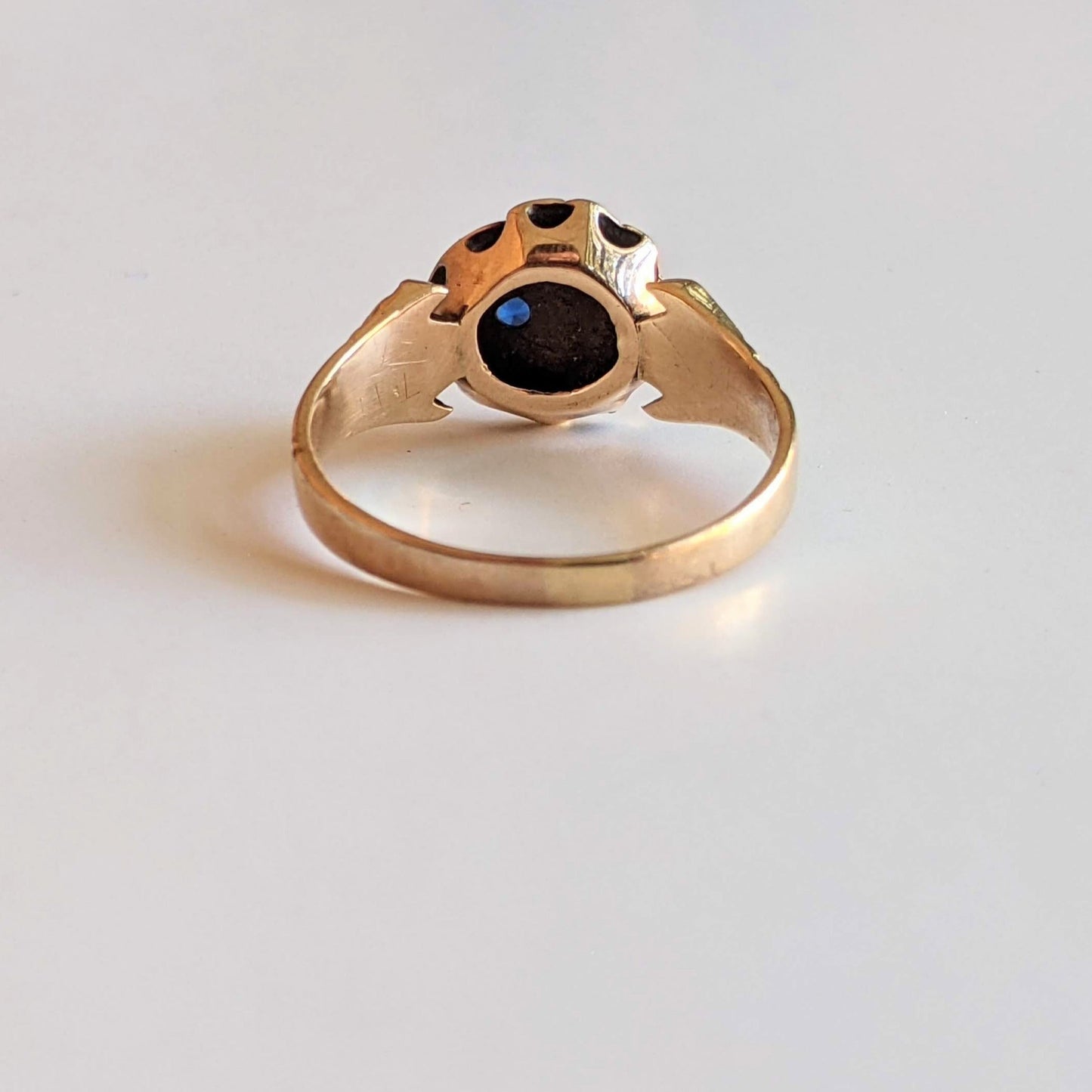 c. 1890s 14k Gold Moon + Star Ring
