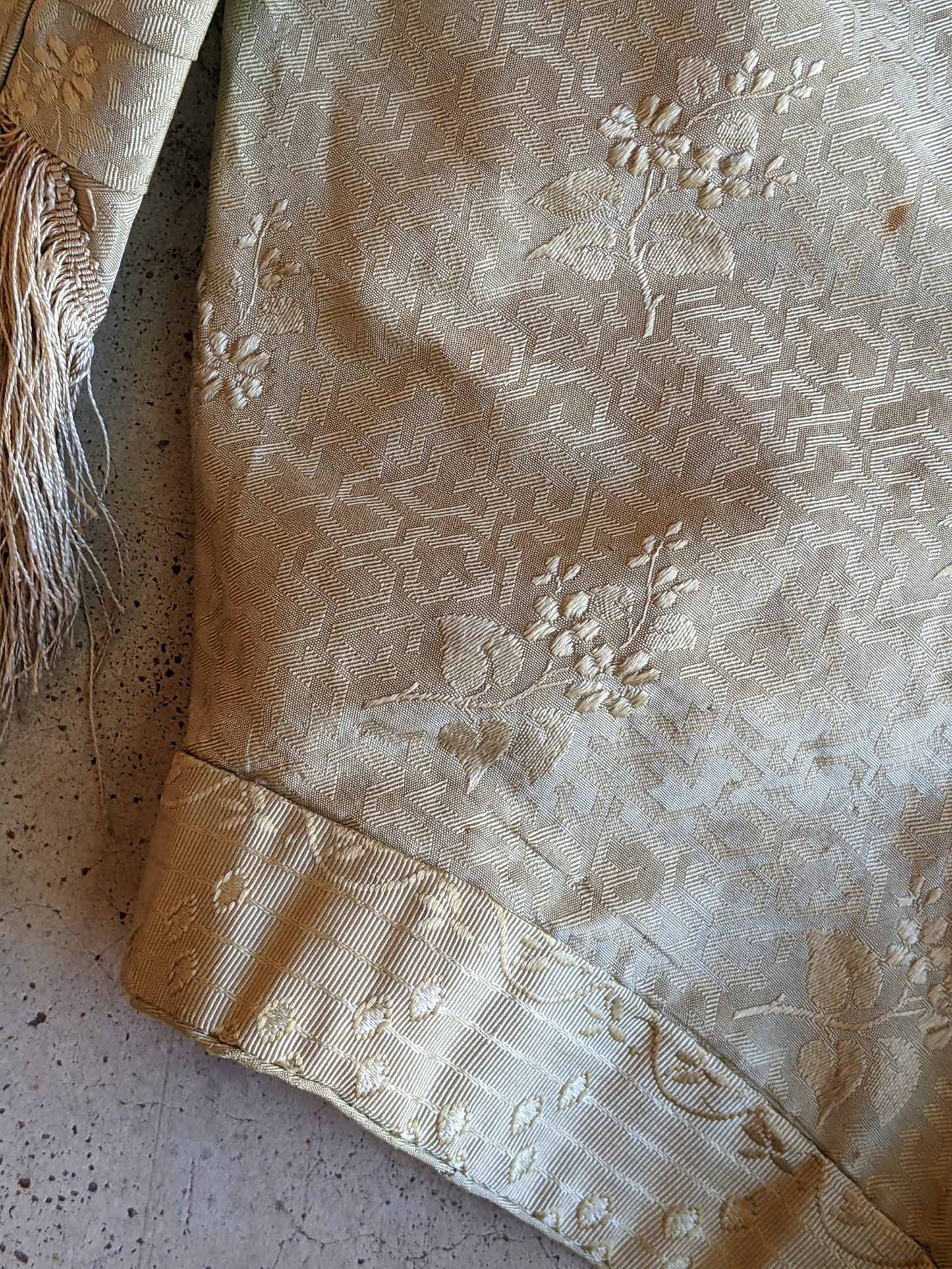 c. 1840s Gold Silk Damask Bodice