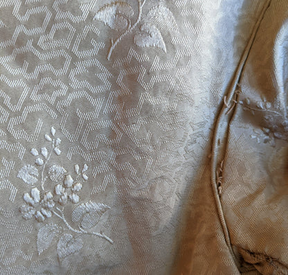 c. 1840s Gold Silk Damask Bodice