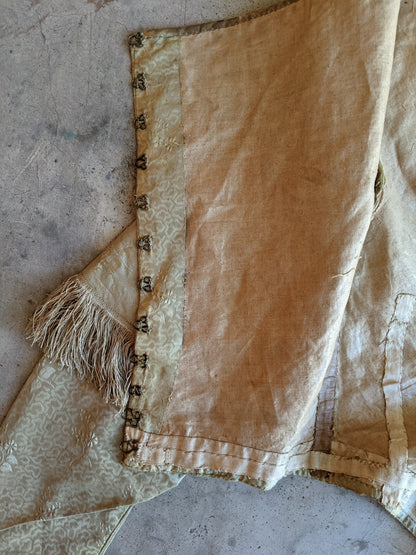 c. 1840s Gold Silk Damask Bodice