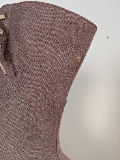 c. 1910s-1920s Wool + Leather Boots | Approx. Sz. 7.5-8 N