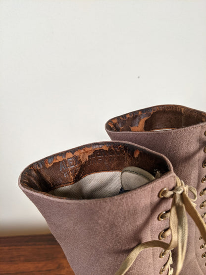 c. 1910s-1920s Wool + Leather Boots | Approx. Sz. 7.5-8 N