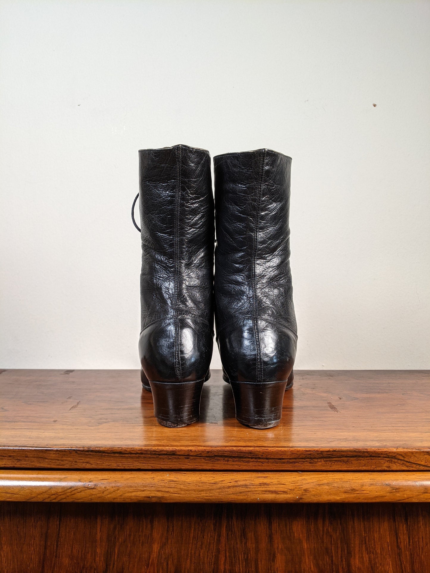 c. 1910s-1920s Black Boots | Approx Sz. 7.5-8