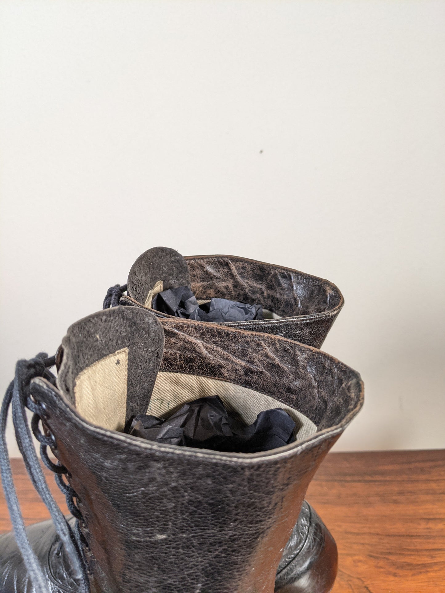 c. 1910s-1920s Black Boots | Approx Sz. 7.5-8