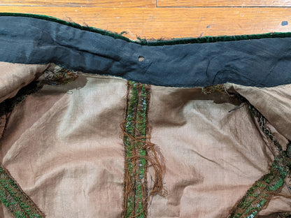 1890s Green Wool + Silk Dress