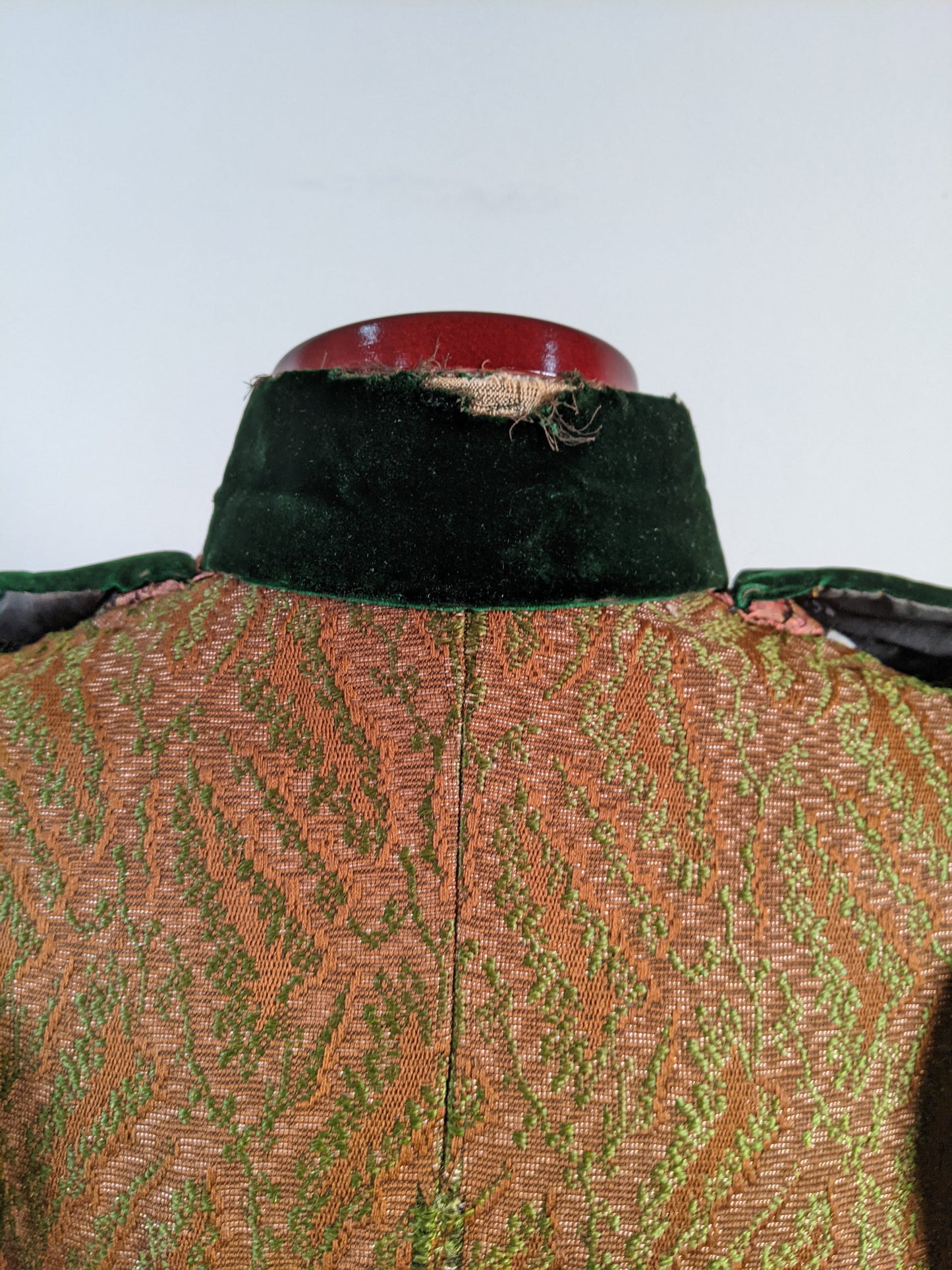 1890s Green Wool + Silk Dress