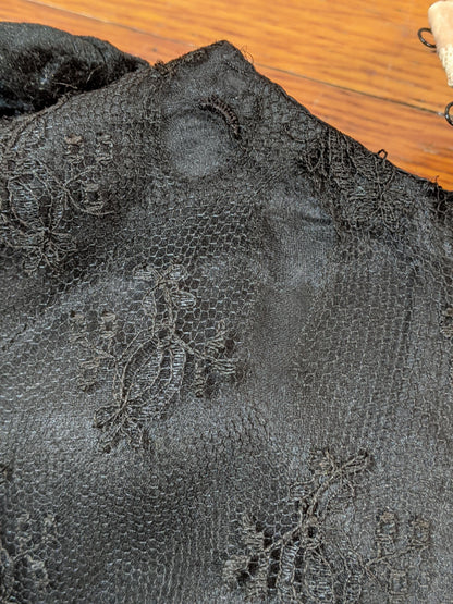 c. 1900s Black + Pink Silk Bodice