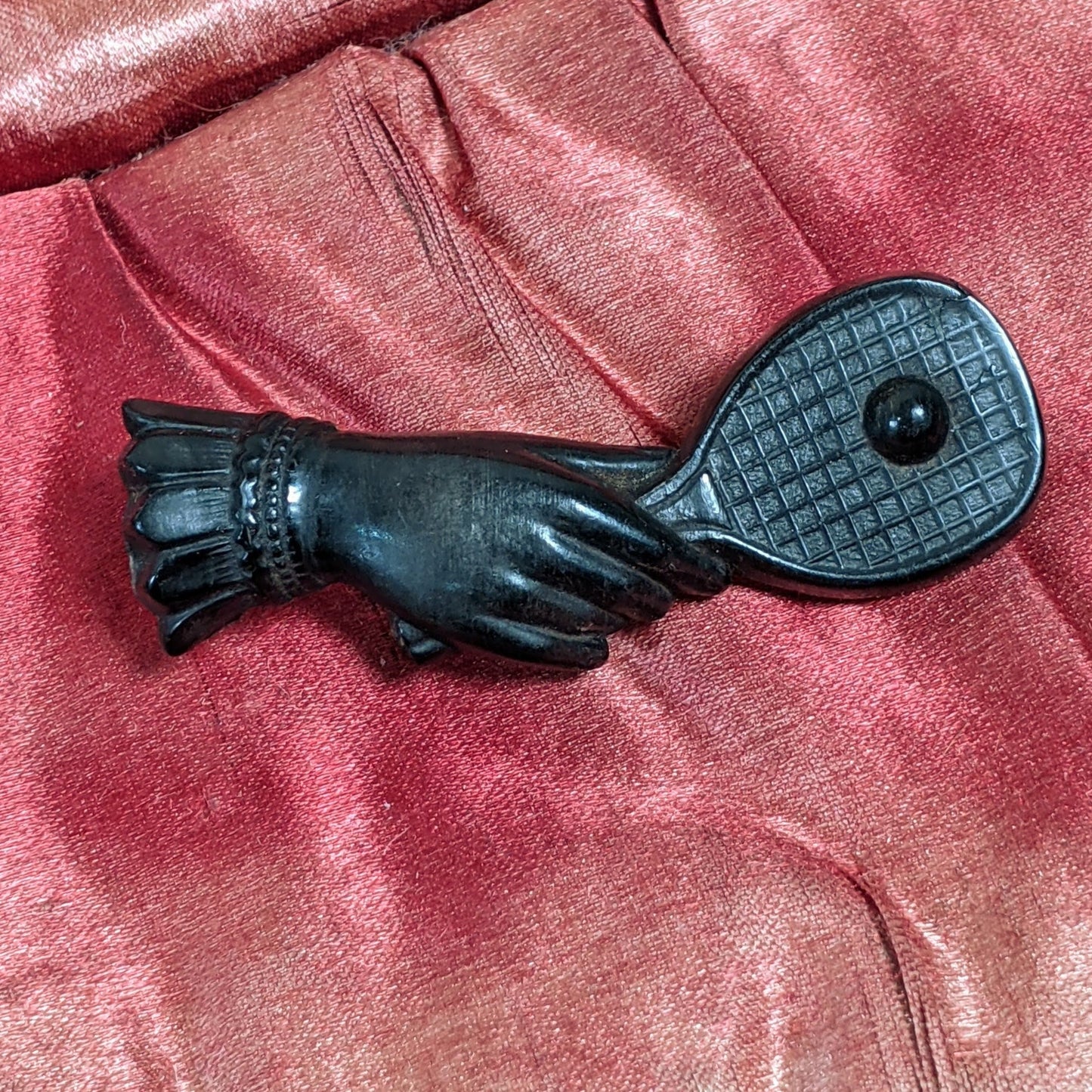 c. 1890s-1900s Hand + Tennis Brooch