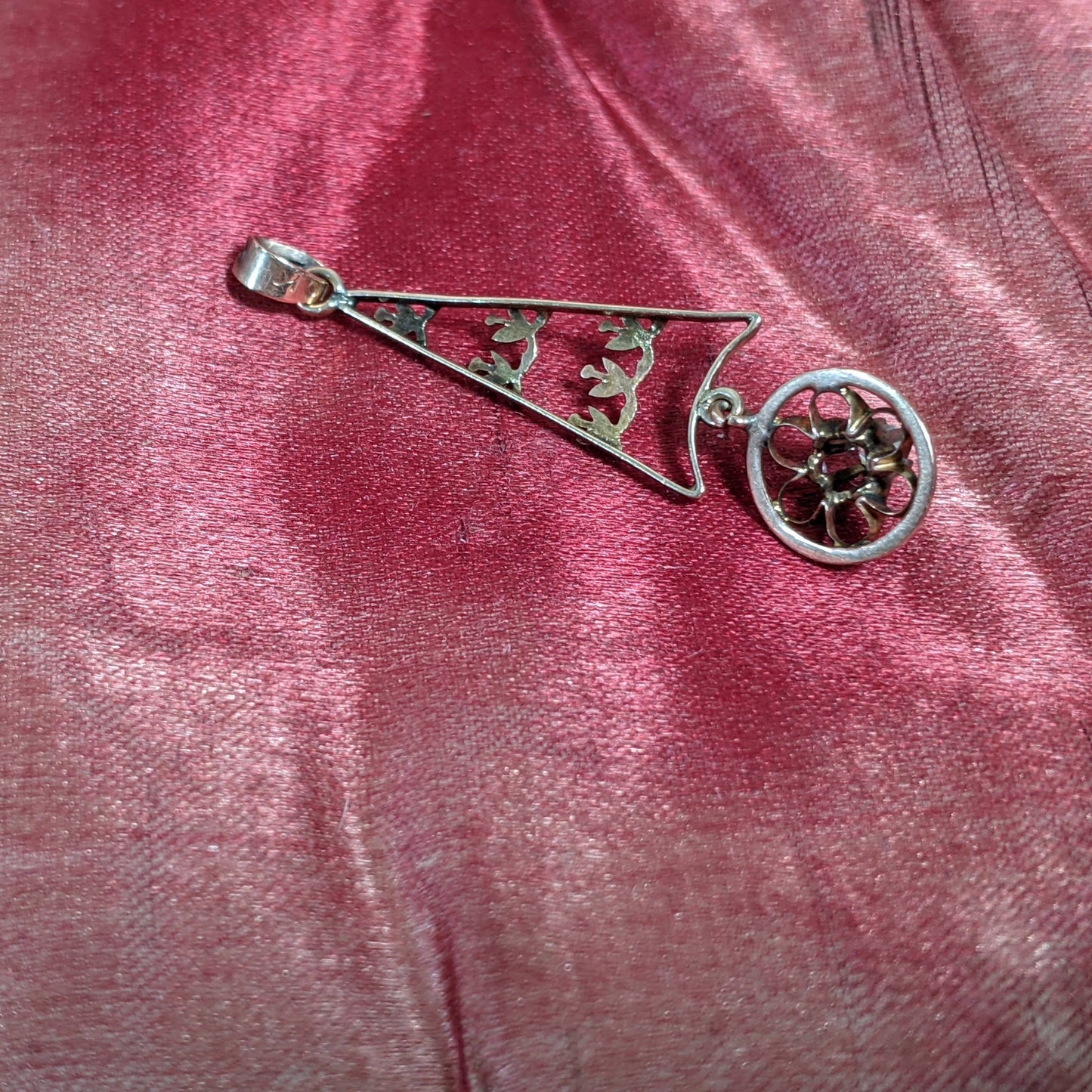 c. 1910s 10k Gold Diamond Lavalier Pendant