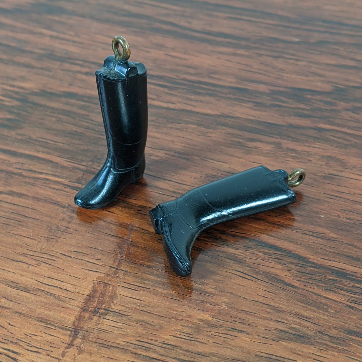 c. 1920s-1930s Compressed Coal Boot Charms