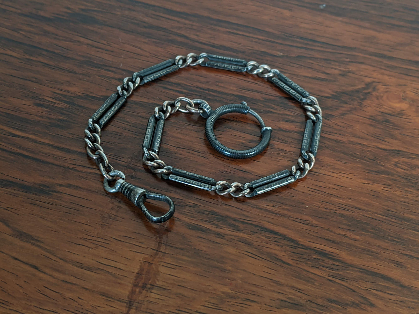 Turn of the Century Silver + Rose Gold Niello Chain | 10.75"