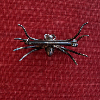 RESERVED | c. Late 19th Century Silver Spider Brooch