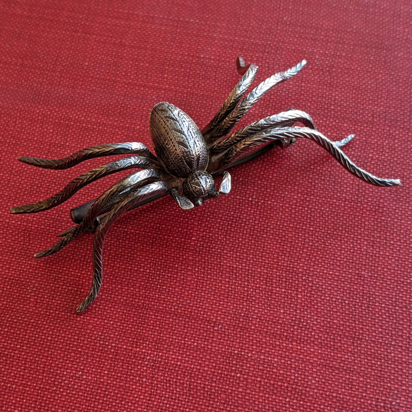 RESERVED | c. Late 19th Century Silver Spider Brooch