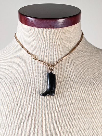 c. 1920s-1930s Compressed Coal Boot Charms