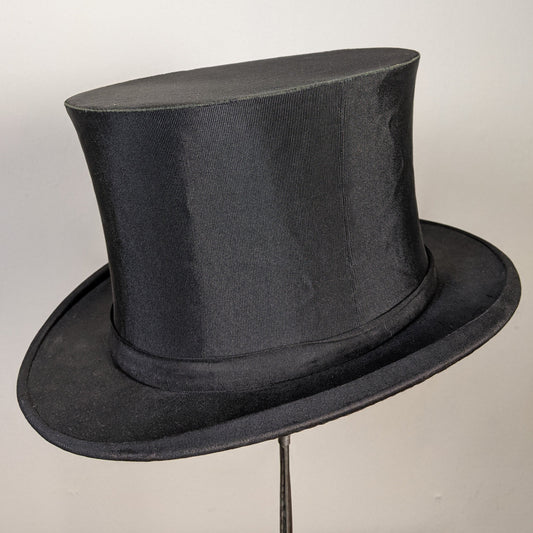 c. 1920s Silk Faille Collapsible Top Hat