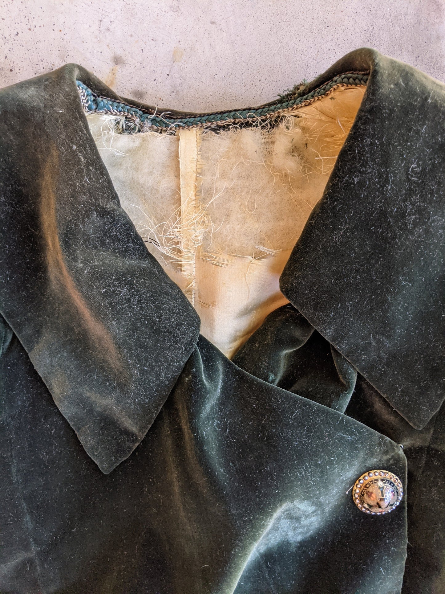 c. 1900s Green Velvet Bodice | Study + Display