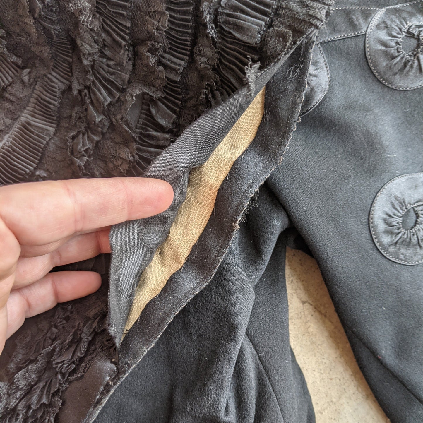 Early 1900s Wool + Silk Bodice or Jacket | Study + Display