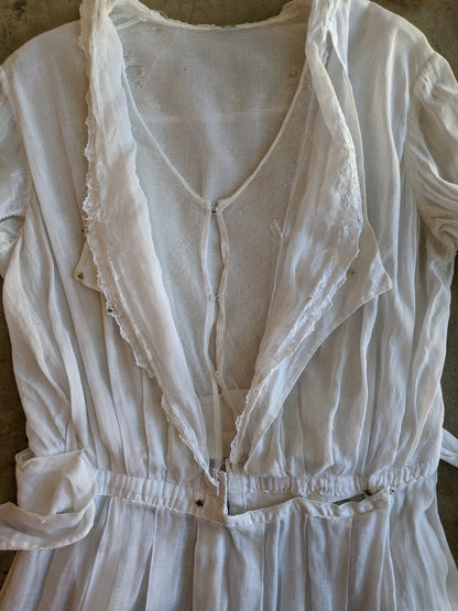 1910s B. Altman Cotton Dress