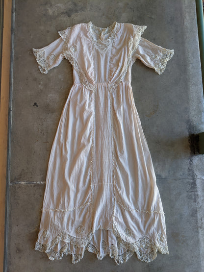 1910s Pink Cotton Silk Blend Dress | Study + Pattern