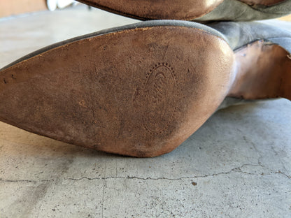 c. 1910s-1920s Grey Suede Boots | Approx Sz 5