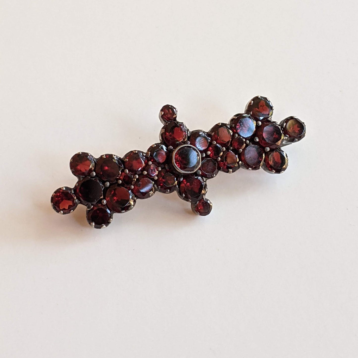19th c. Flat Cut Garnet Brooch