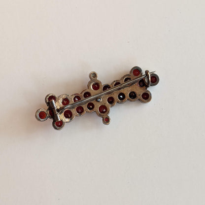 19th c. Flat Cut Garnet Brooch